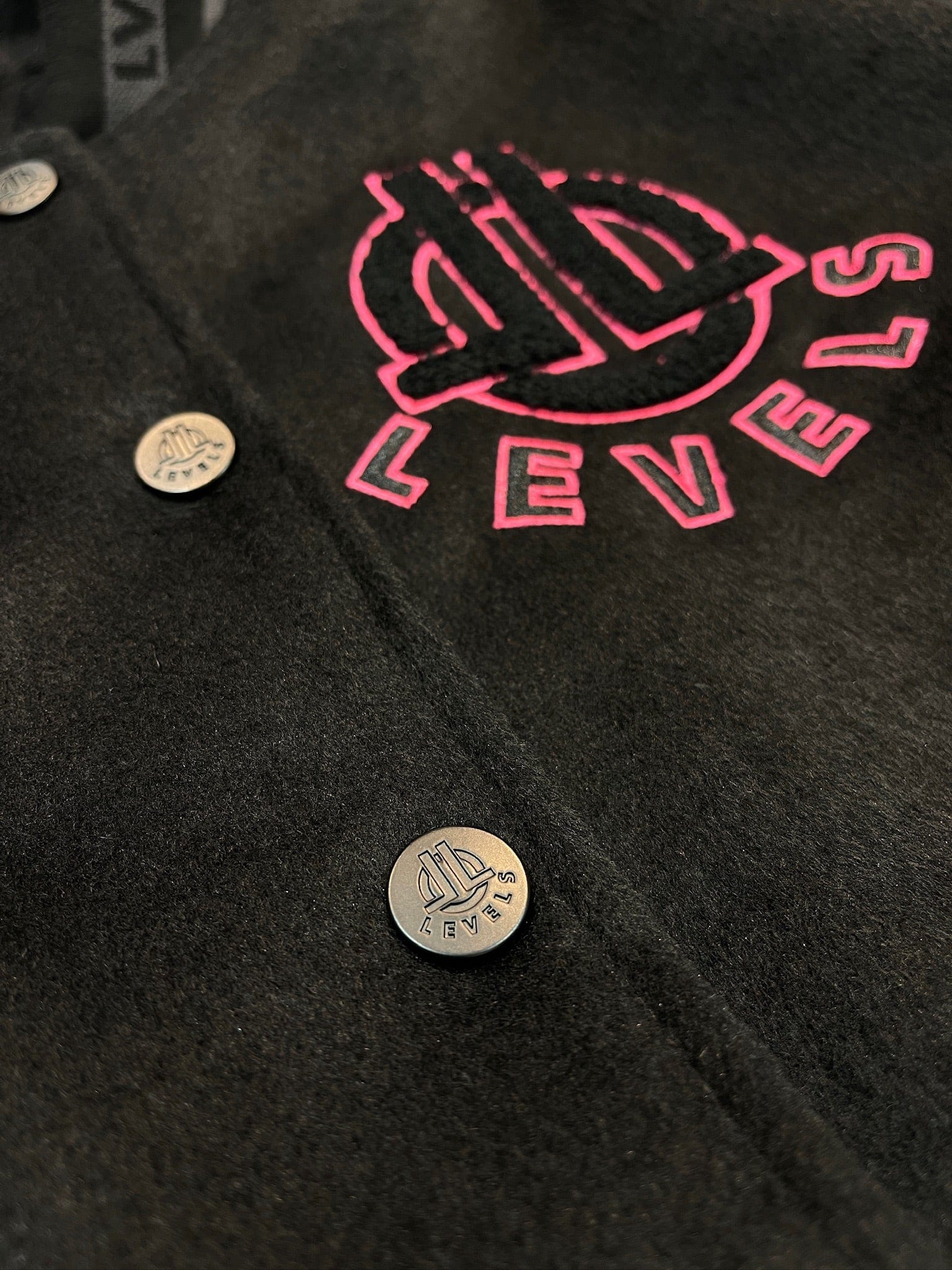 Levels L.L.C. Apparel & Accessories LEVELS ALUMNI CROPPED VARSITY JACKET | PINK