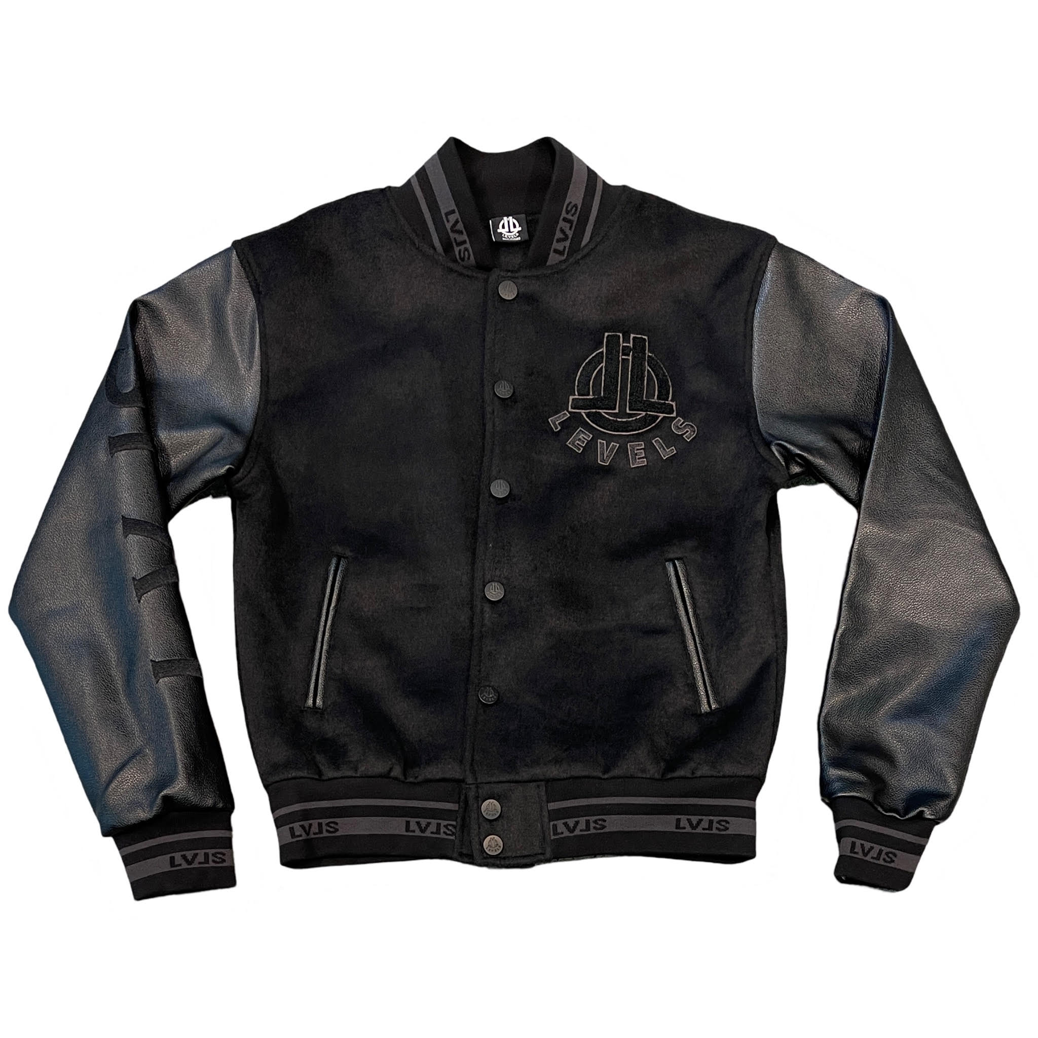 Levels L.L.C. Apparel & Accessories LEVELS ALUMNI VARSITY JACKET | ONYX