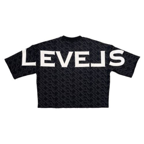 Levels L.L.C. Apparel & Accessories LEVELS SIGNATURE MONO CROP CREW | BLACK