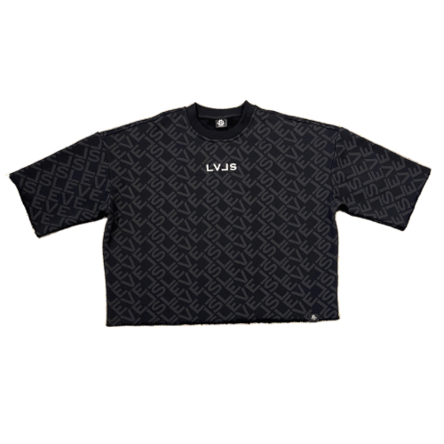 Levels L.L.C. Apparel & Accessories LEVELS SIGNATURE MONO CROP CREW | BLACK