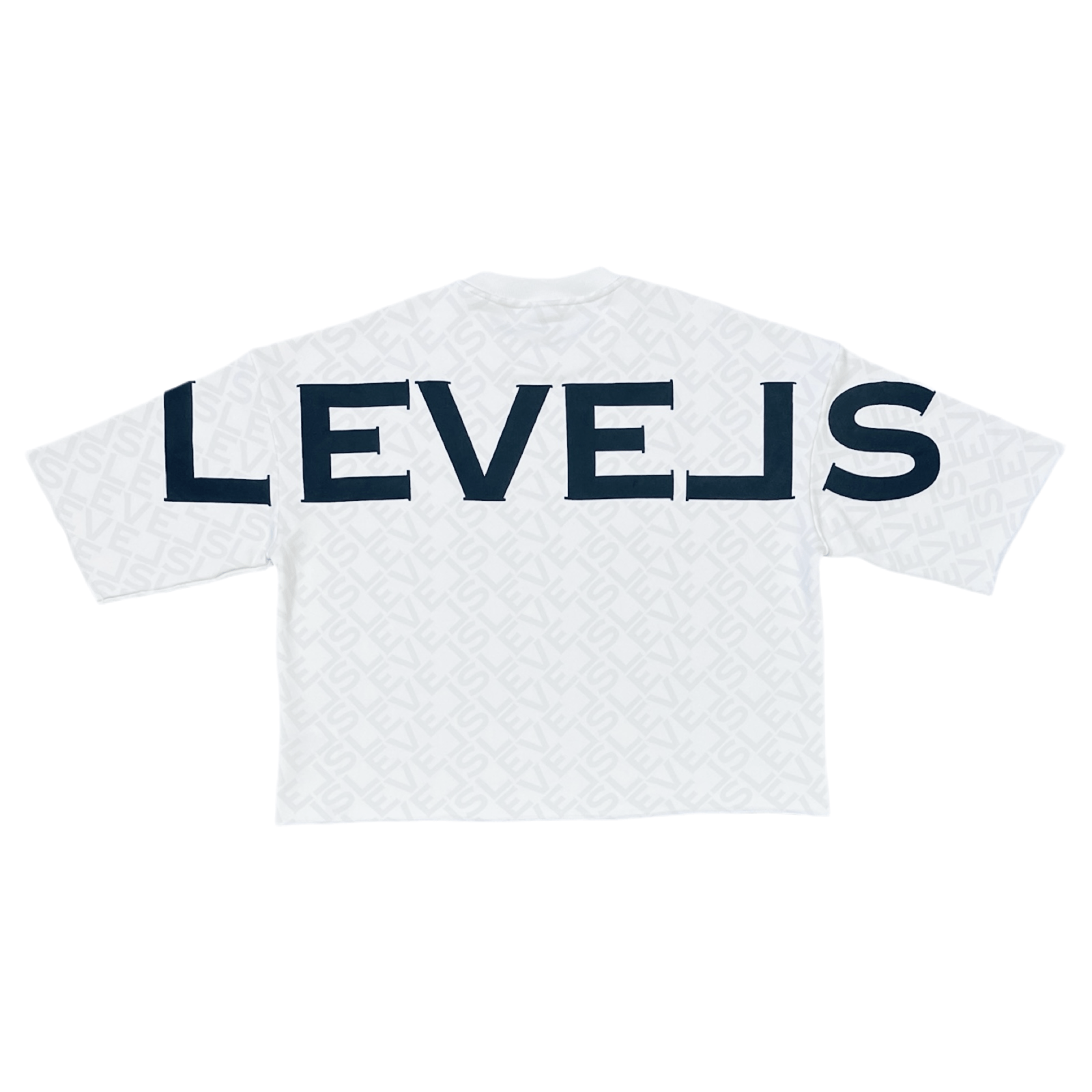 Levels L.L.C. Apparel & Accessories LEVELS SIGNATURE MONO CROP CREW | WHITE