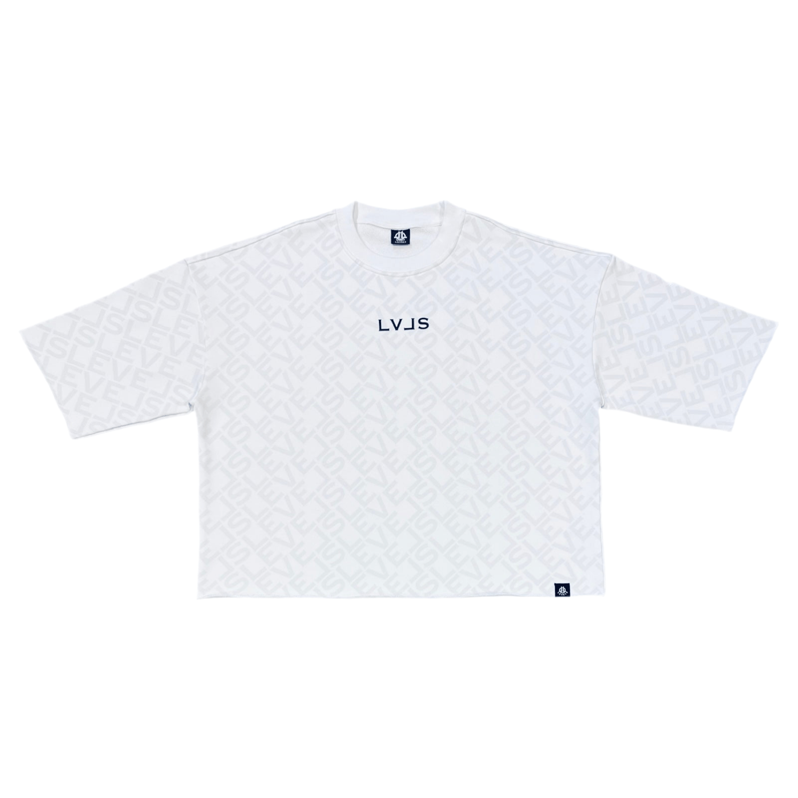 Levels L.L.C. Apparel & Accessories LEVELS SIGNATURE MONO CROP CREW | WHITE