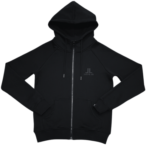 Levels L.L.C. Apparel & Accessories LUXE LEVELS ZIP HOODIE | ONYX