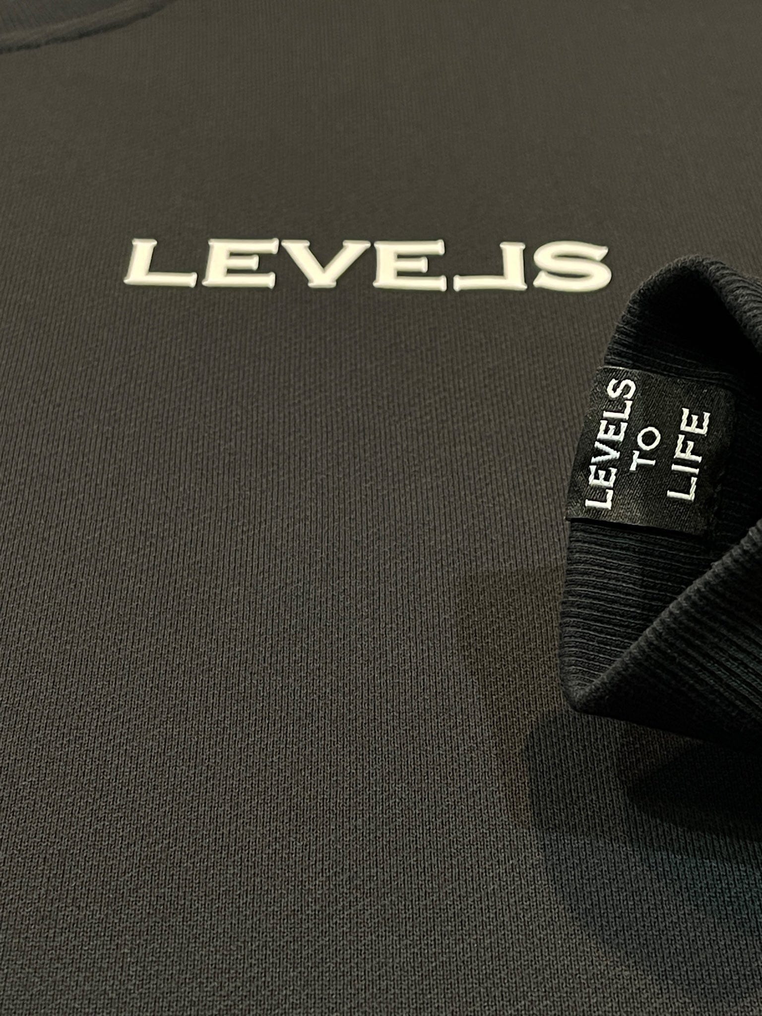 LEVELS, LLC Apparel & Accessories LEVELS OVERSIZED CREWNECK | BLK | WHT