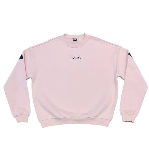 LEVELS, LLC Apparel & Accessories LEVELS SIGNATURE OVERSIZED CREWNECK | WHITE ROSE